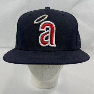 New Era 59Fifty ANAHEIM ANGELS COOPERSTOWN Retro Logo FITTED HAT 7 1/4" Grey UV